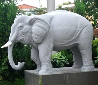 大理石石雕園林大型動物景觀大象雕塑